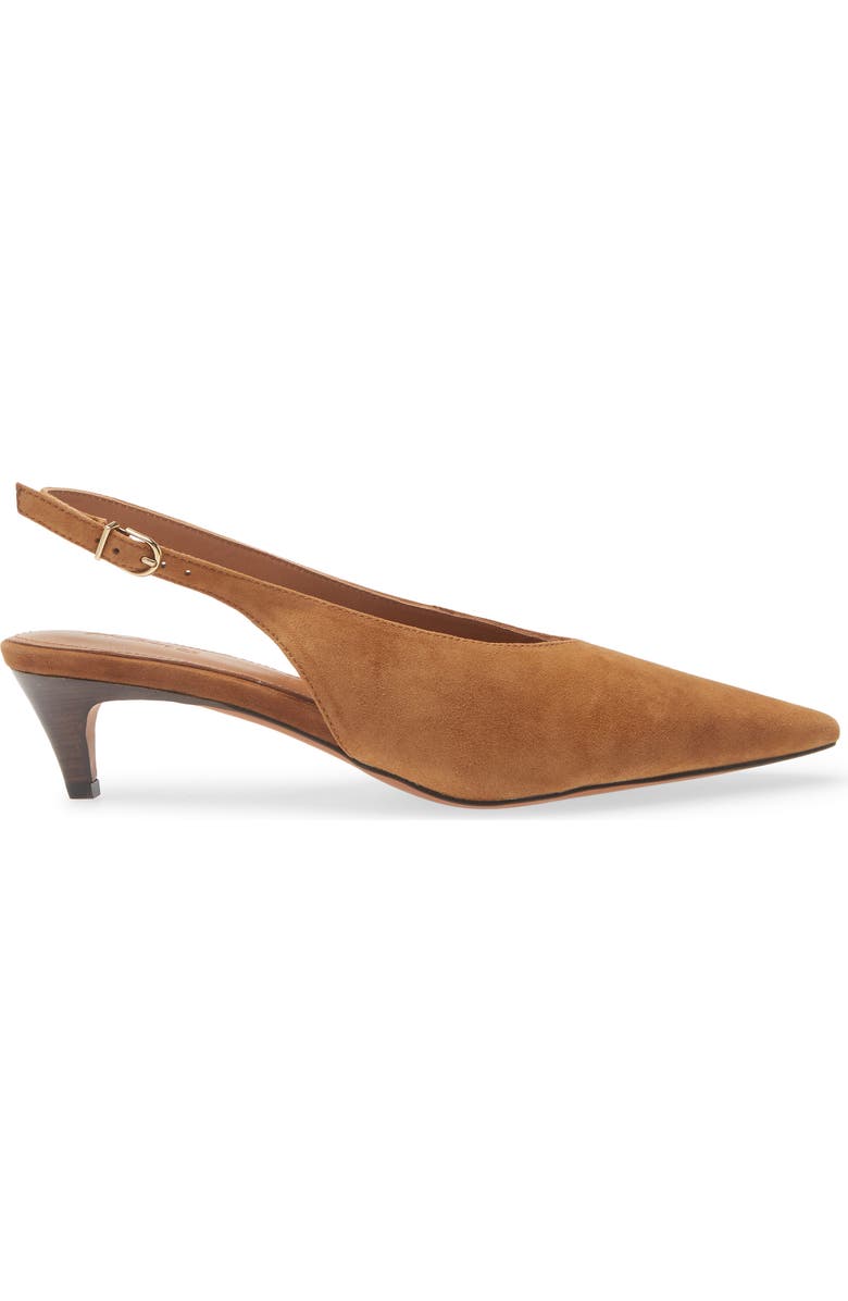 Madewell Emilie Pointed Toe Slingback Pump, Alternate, color, Russet