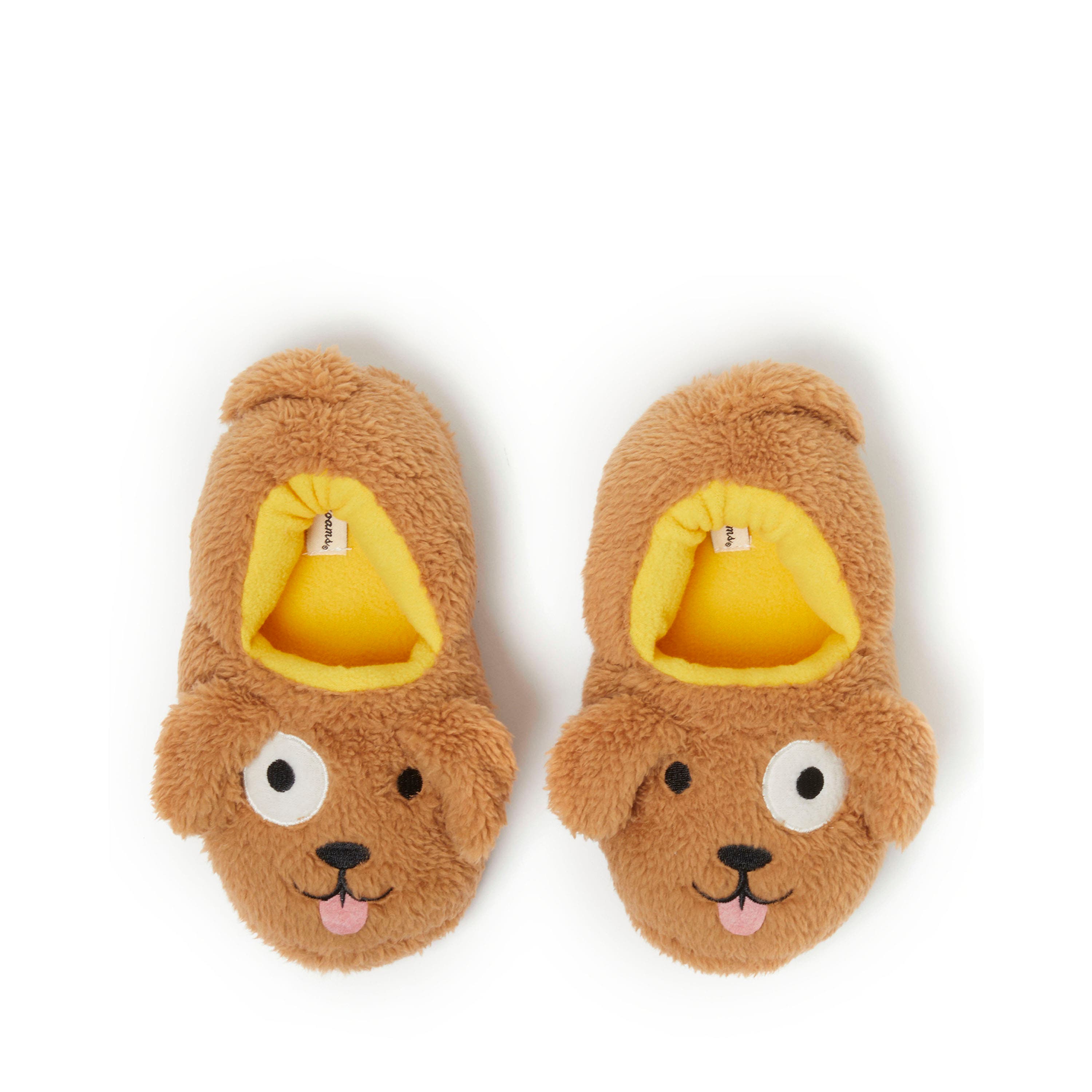 DEARFOAMS Kids' Emery Critter Closed Back Animal Slipper, Alternate, color, Tan