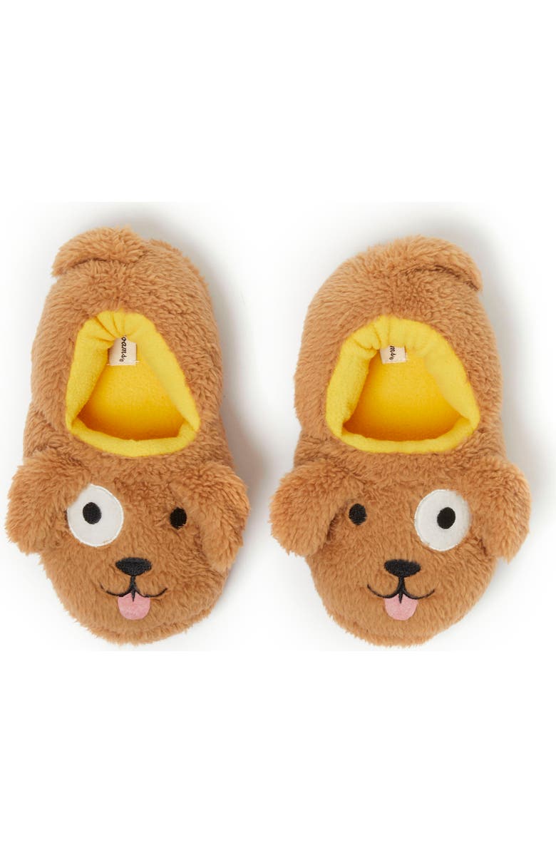 DEARFOAMS Kids' Emery Critter Closed Back Animal Slipper, Alternate, color, Tan