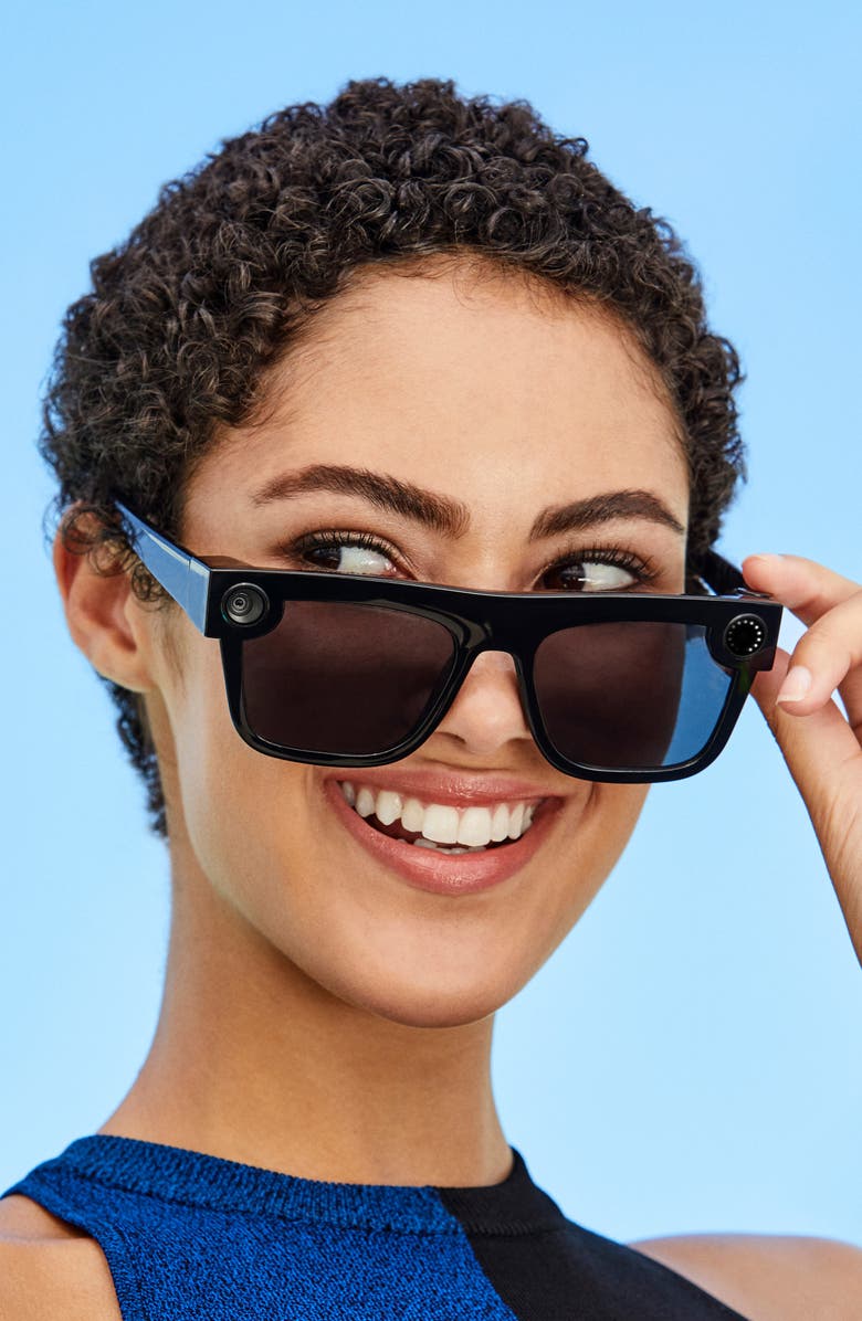 Spectacles by Snap Nico 56mm Polarized Flat Top Camera Sunglasses, Alternate, color, 