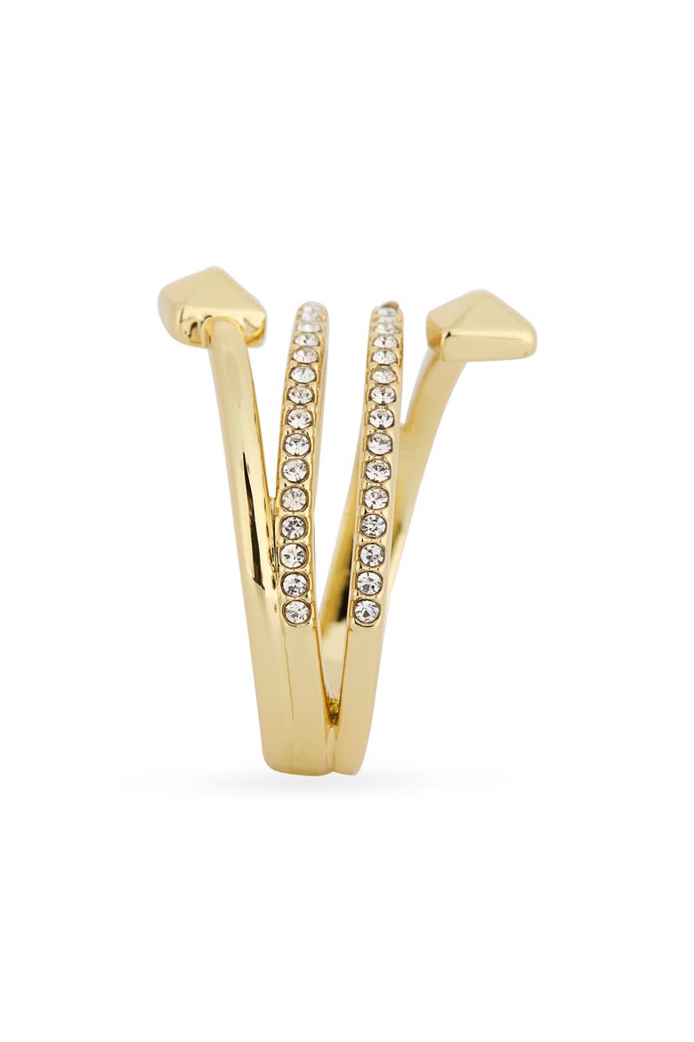 Pavé CZ Wrap Ring, Alternate, color, CLEAR/ GOLD