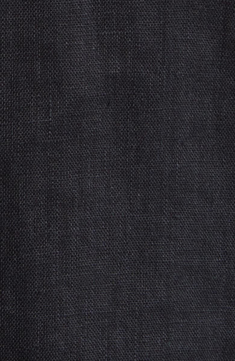 Polo Ralph Lauren Solid Black Short Sleeve Linen Button-Down Shirt, Alternate, color, 