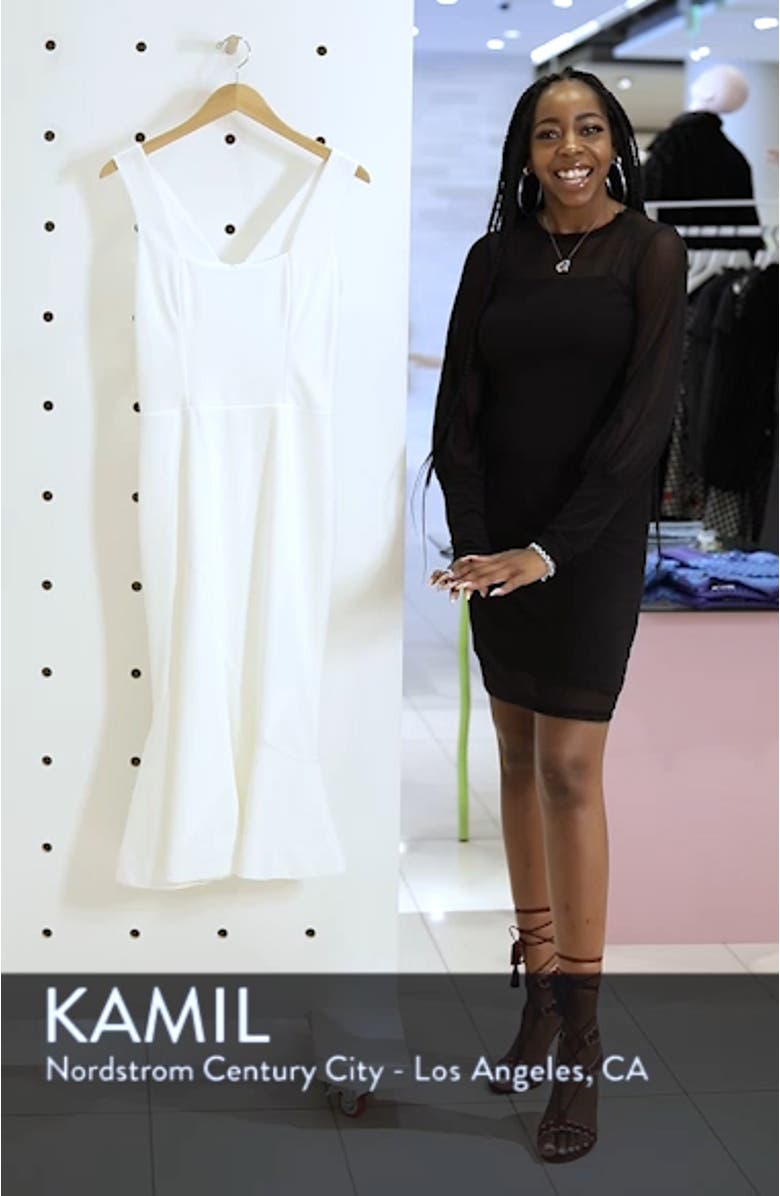 Monica Tea Length Trumpet Dress, sales video thumbnail