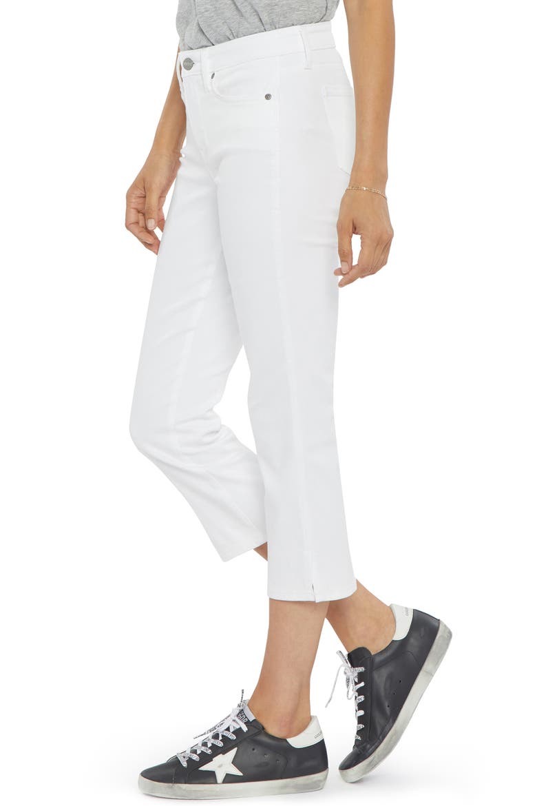 Chloe Side Slit Crop Jeans, Alternate, color, OPTIC WHITE
