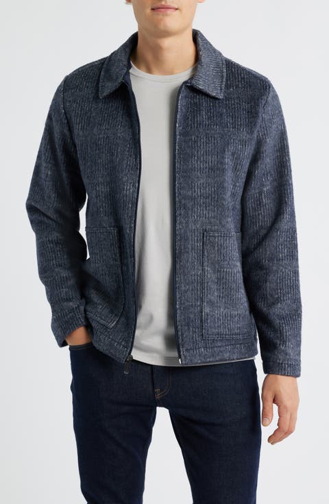Wool Blend Zip Shirt Jacket