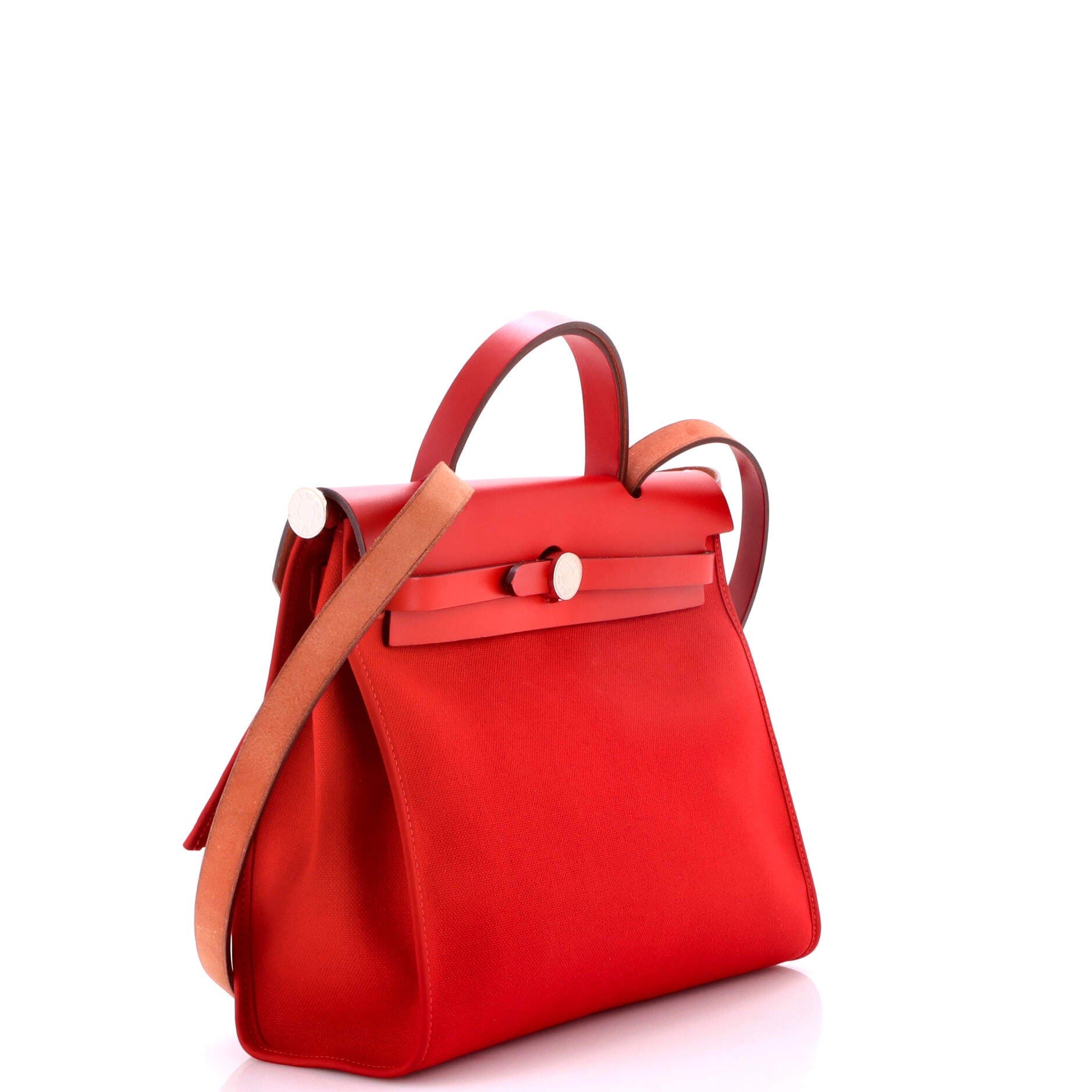 Herbag Zip Leather and Toile 31, Alternate, color, Red
