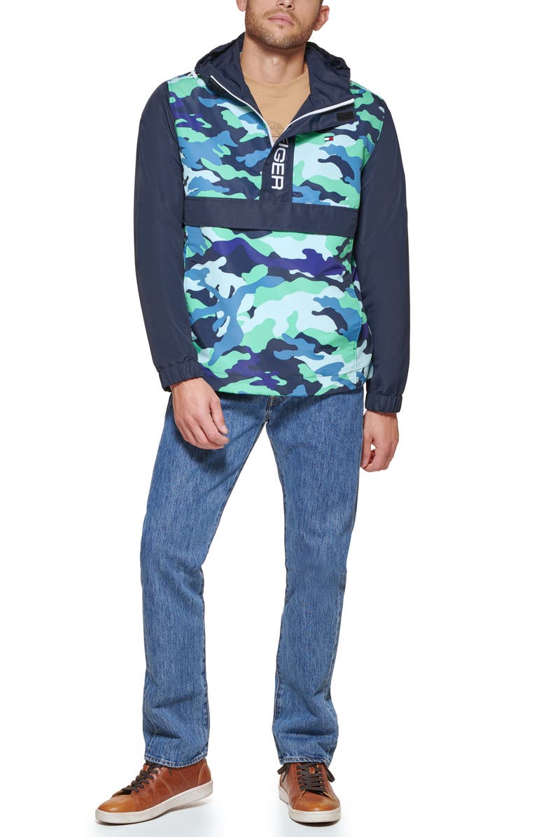 Tommy Hilfiger Lightweight Water Repellent Anorak, Alternate, color, Tropical Camouflage