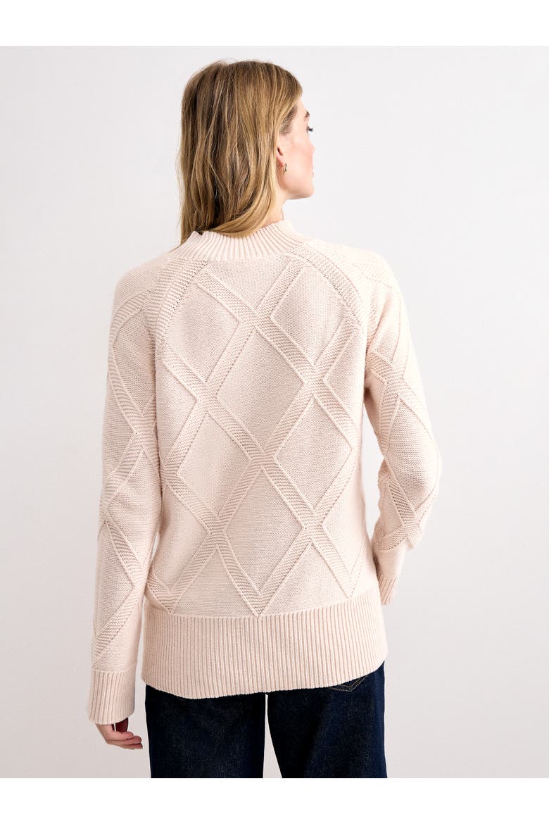 Tara Mock-Neck Diamond Cable Knit Jumper, Alternate, color, Pink