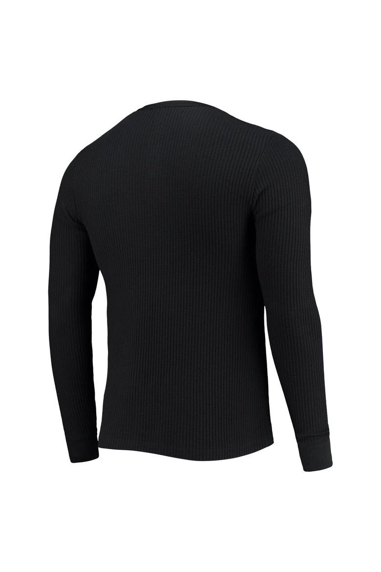 Men's Junk Food Black Washington Football Team Thermal Henley Long Sleeve T-Shirt, Alternate, color, Black