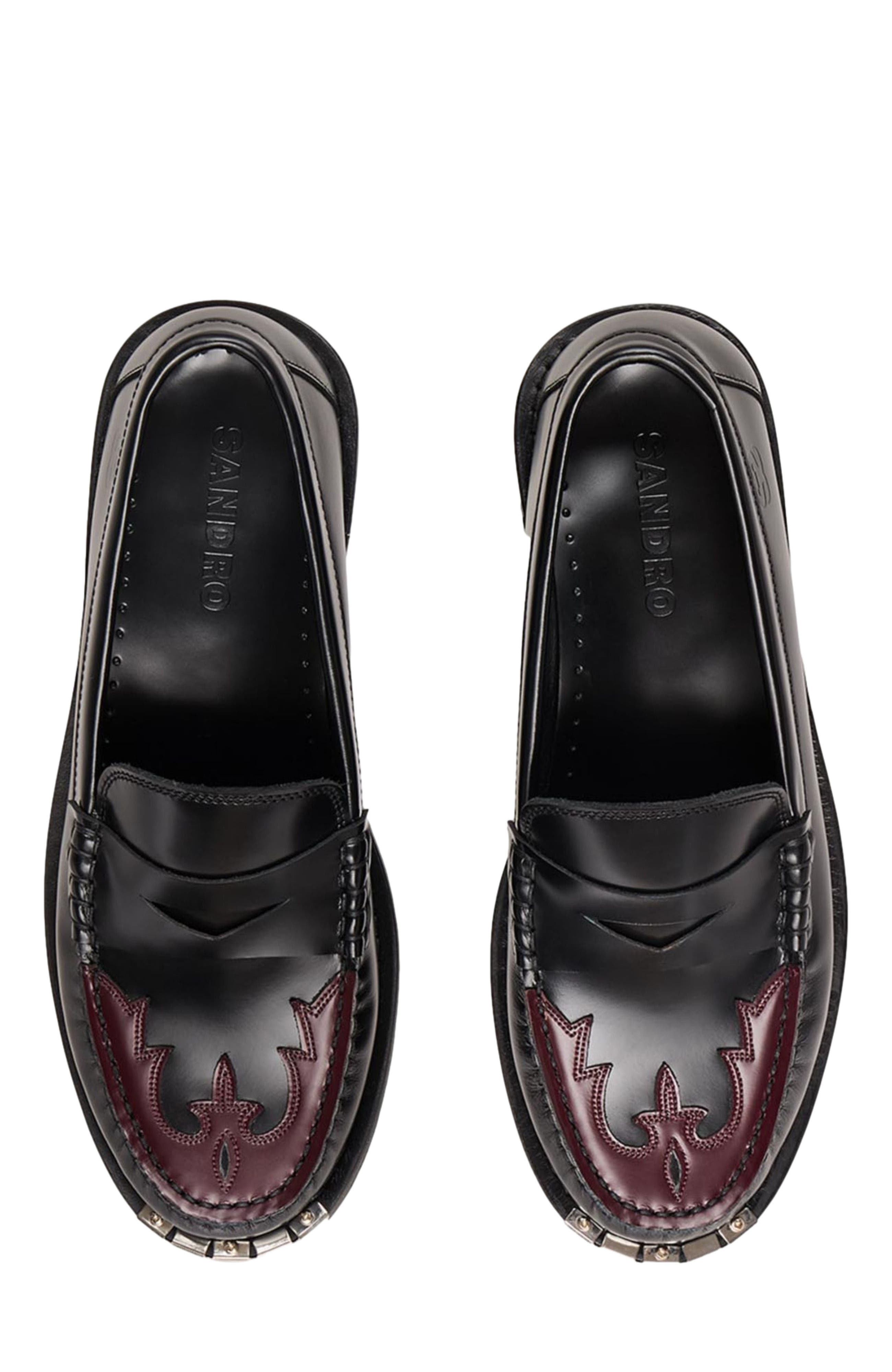 SANDRO Western loafers, Alternate, color, 