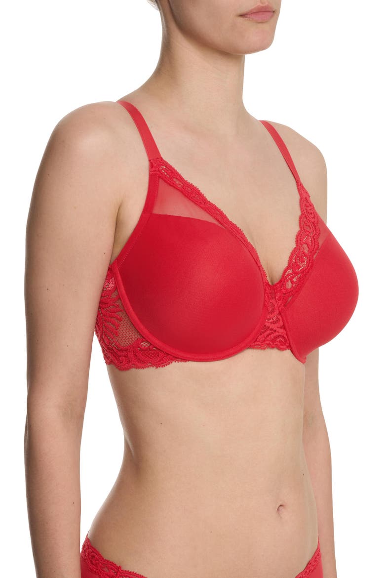 Feathers Full Figure Plunge T-Shirt Bra, Alternate, color, BONFIRE