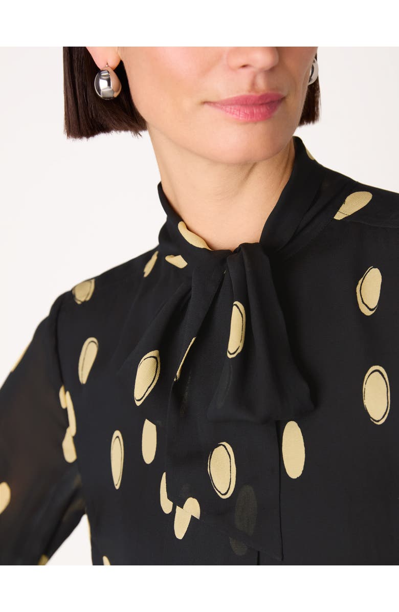 Whistles Oval Spot Frill Blouse, Alternate, color, Black/Multi