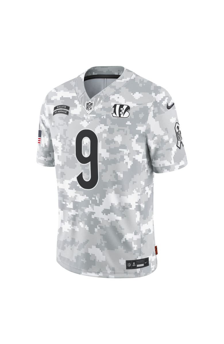 Nike Men's Nike Joe Burrow Arctic Camo Cincinnati Bengals 2024 Salute to Service Limited Jersey, Alternate, color, 