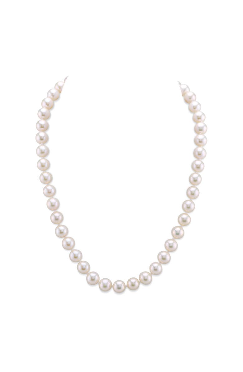 The Pearl Source Freshwater Pearl Necklace 7.5-8.5mm AAAA, Main, color, White Gold - Gabriella Clasp