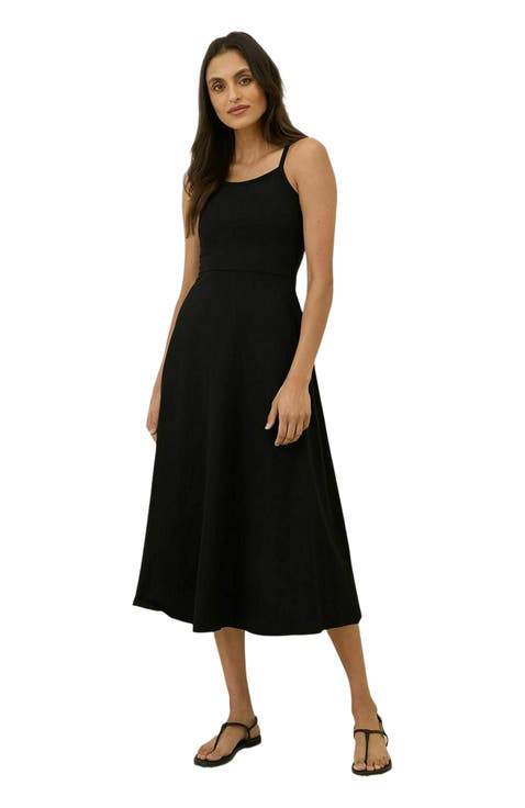 Organic Cotton Fit & Flare Midi Dress