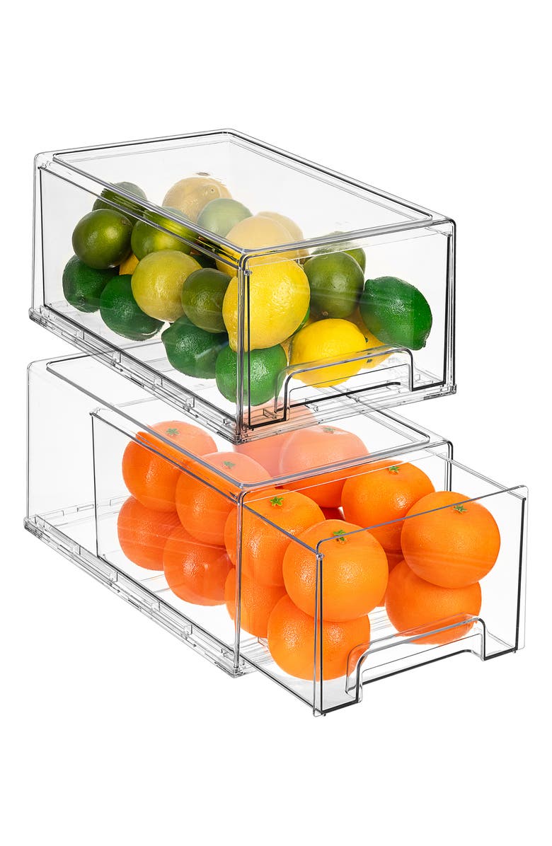 SORBUS Large Set of 2 Fridge Organizer Drawers, Alternate, color, Clear