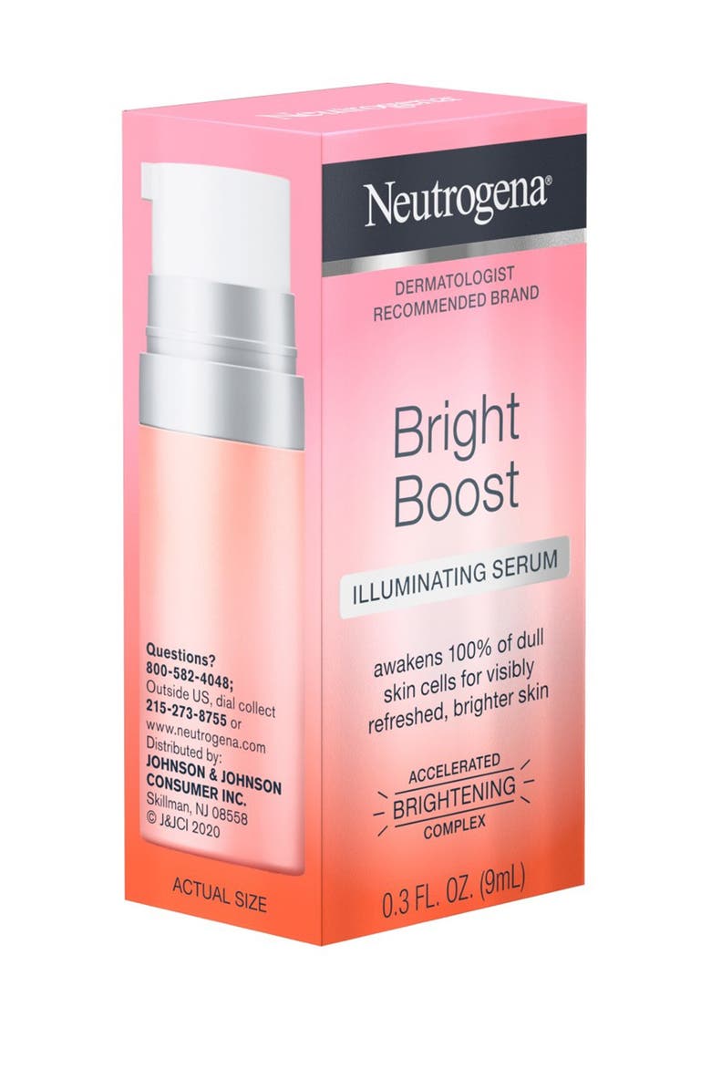 NEUTROGENA Bright Boost Illuminating Face Serum with Neoglucosamine & Turmeric Extract for Even Skin Tone, Resurfacing Serum for Face to Reduce Dark Spots & Hyperpigmentation, 0.3 fl. oz, Alternate, color, 