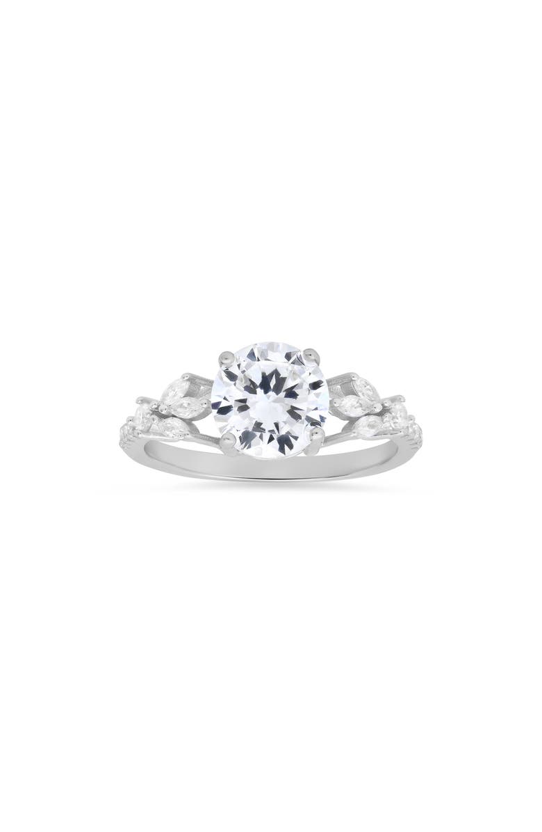 Queen Jewels Sterling Silver Cubic Zirconia Ring, Main, color, Silver