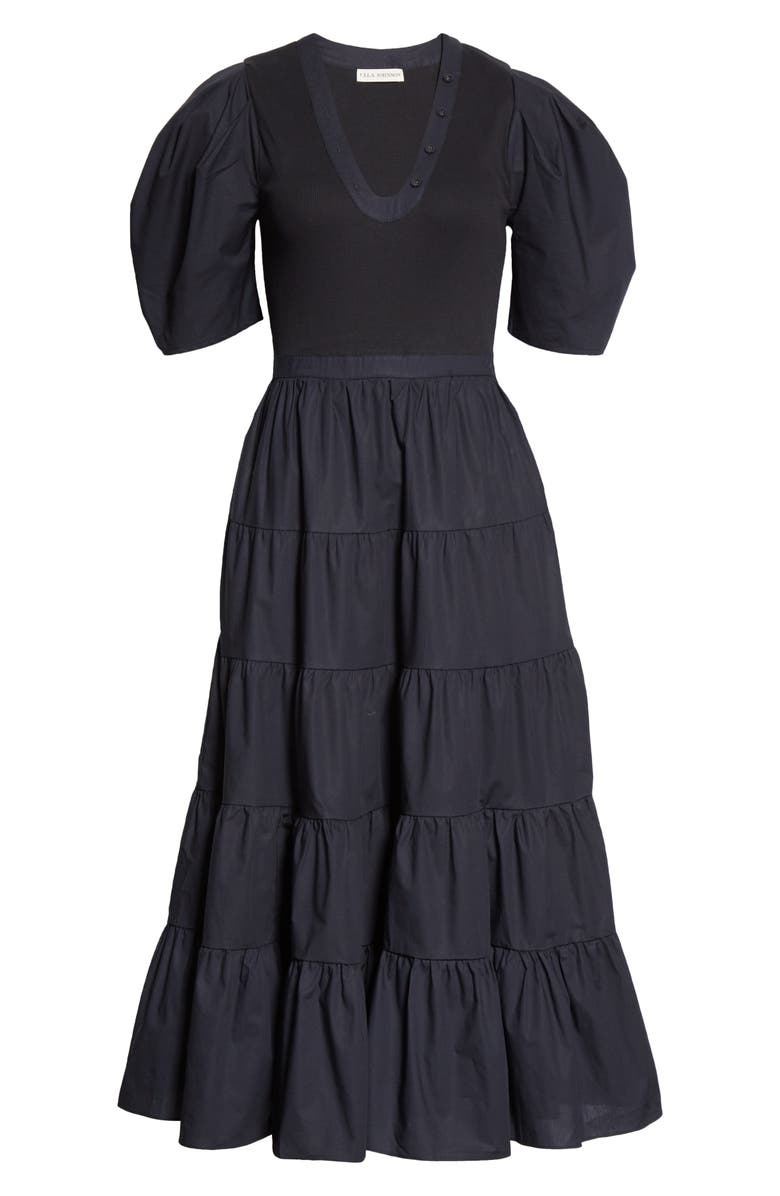 Ulla Johnson Rory Mixed Media Cotton A-Line Dress, Alternate, color, 