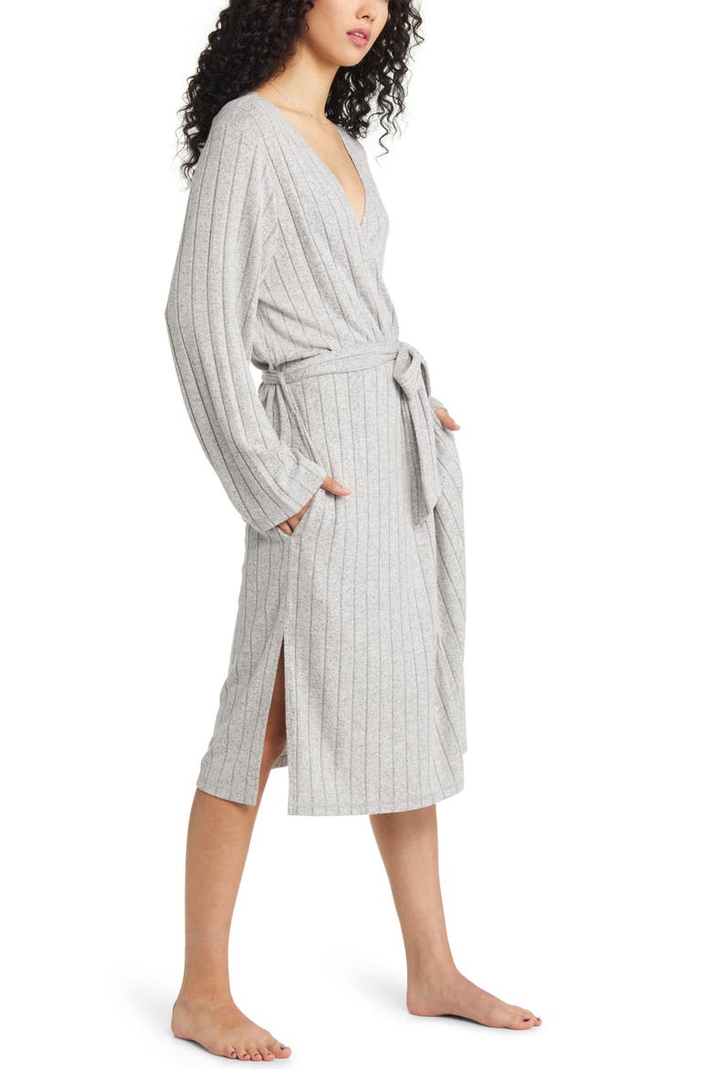 Rib Robe, Alternate, color, GREY PEARL MARL