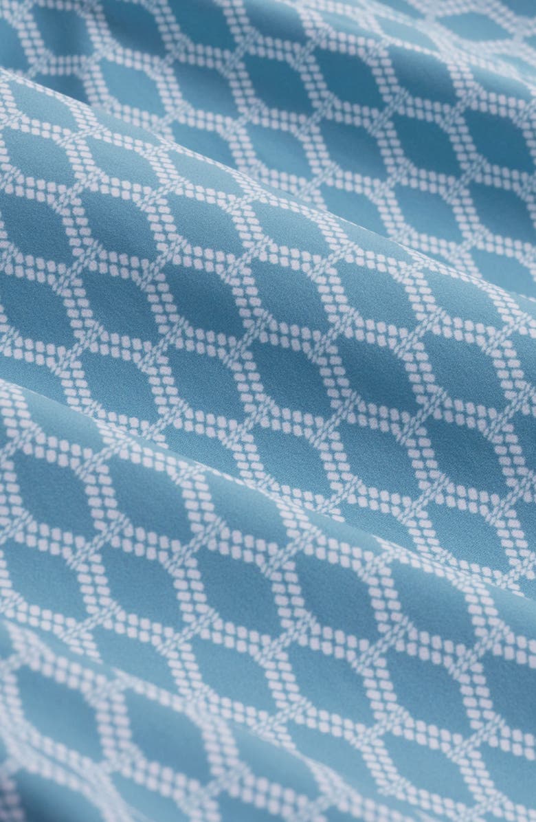 Bugatchi Cruz Print Swim Trunks, Alternate, color, Teal