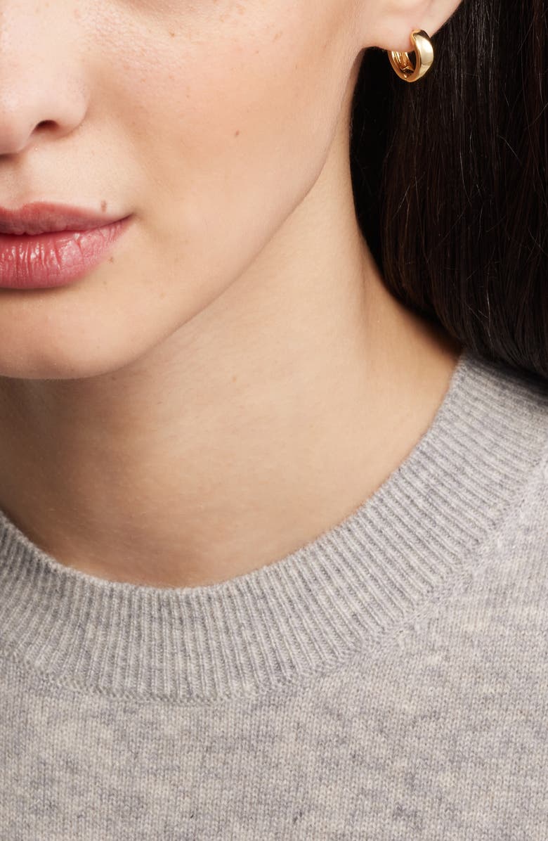 Nordstrom Demi Fine Huggie Earrings, Alternate, color, 14K Gold Plated