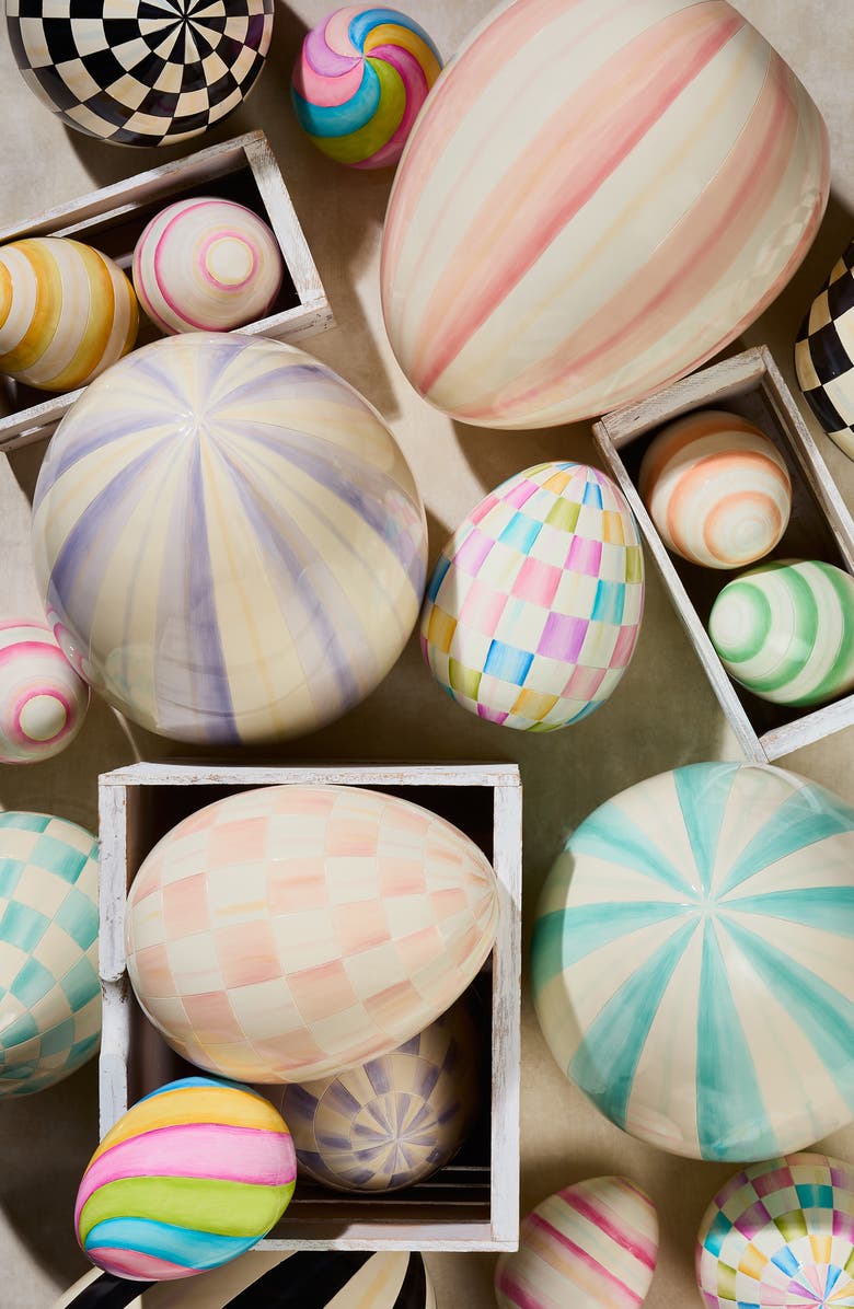 MACKENZIE CHILDS Rosy Stripe Medium Egg, Alternate, color, Pink