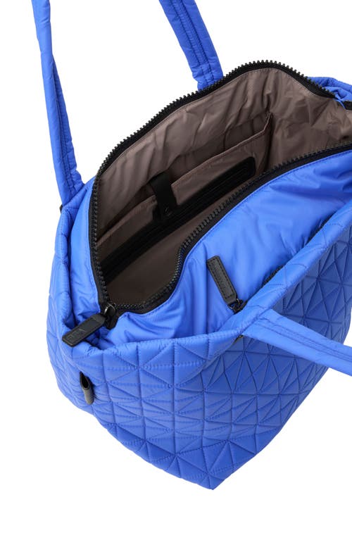 Veecollective Medium Vee Quilted Recycled Nylon Tote In Blue Bell