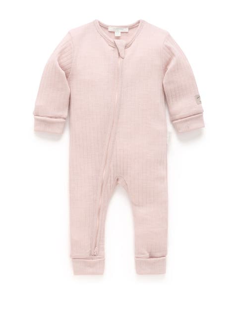 Baby Girl's Merino Coverall