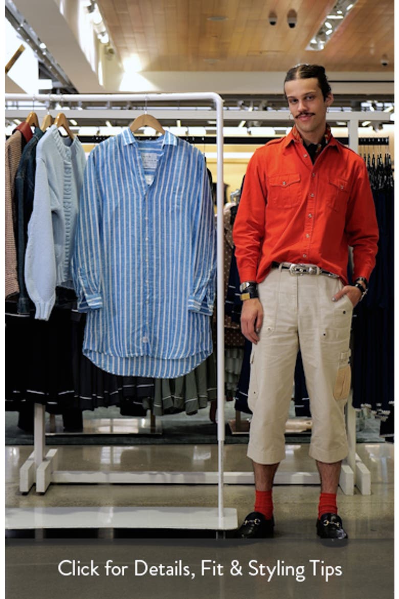 Mary Stripe Classic Long Sleeve Linen Shirtdress video