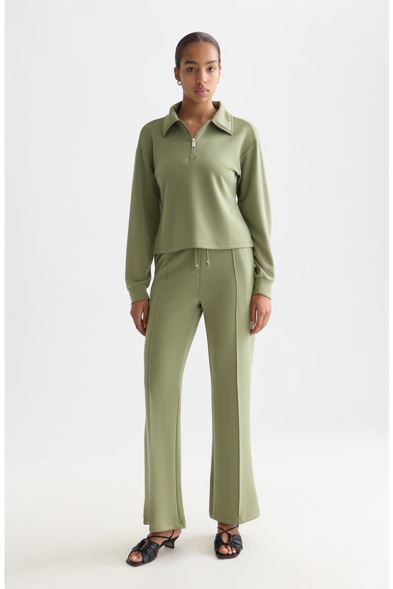 Quarter-Zip Sweatshirt, Alternate, color, OIL GREEN