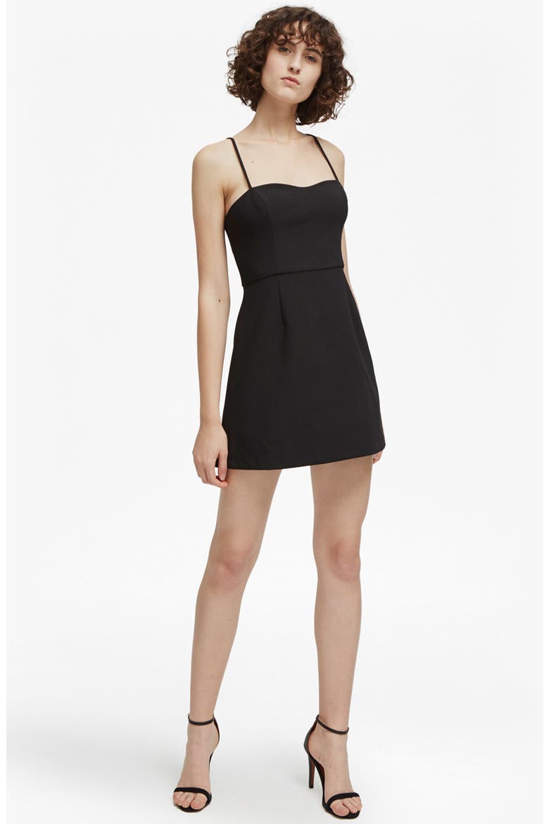 Whisper Light Sweetheart Minidress, Alternate, color, BLACK
