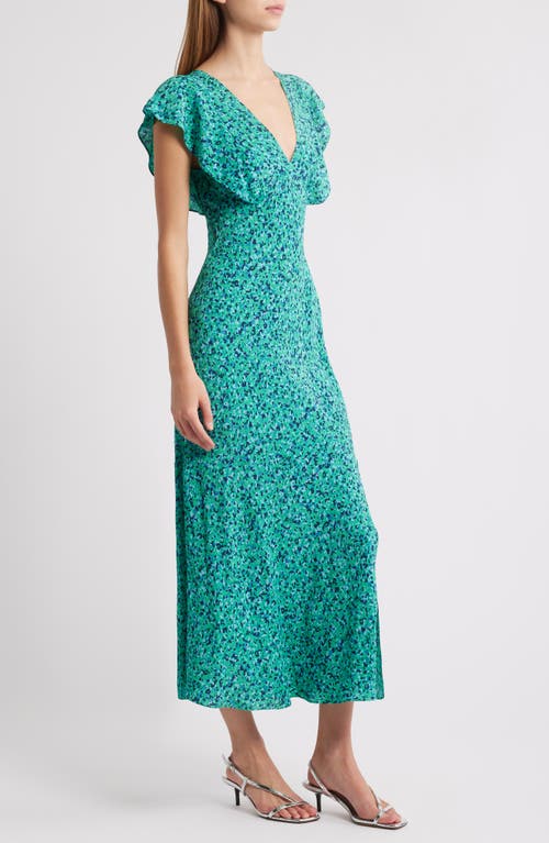 Rails Dina Flutter Sleeve Midi Dress In Green Speckled