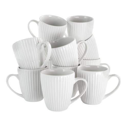 Elle 12 Piece Round Porcelain Mug Set