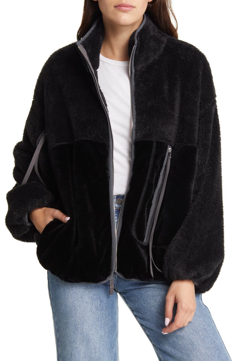 UGG<sup>®</sup> Marlene II Fleece Jacket, Main, color, Black