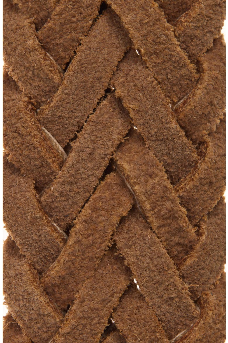 Maria Braid Leather Skinny Belt, Alternate, color, TAN- GOLD