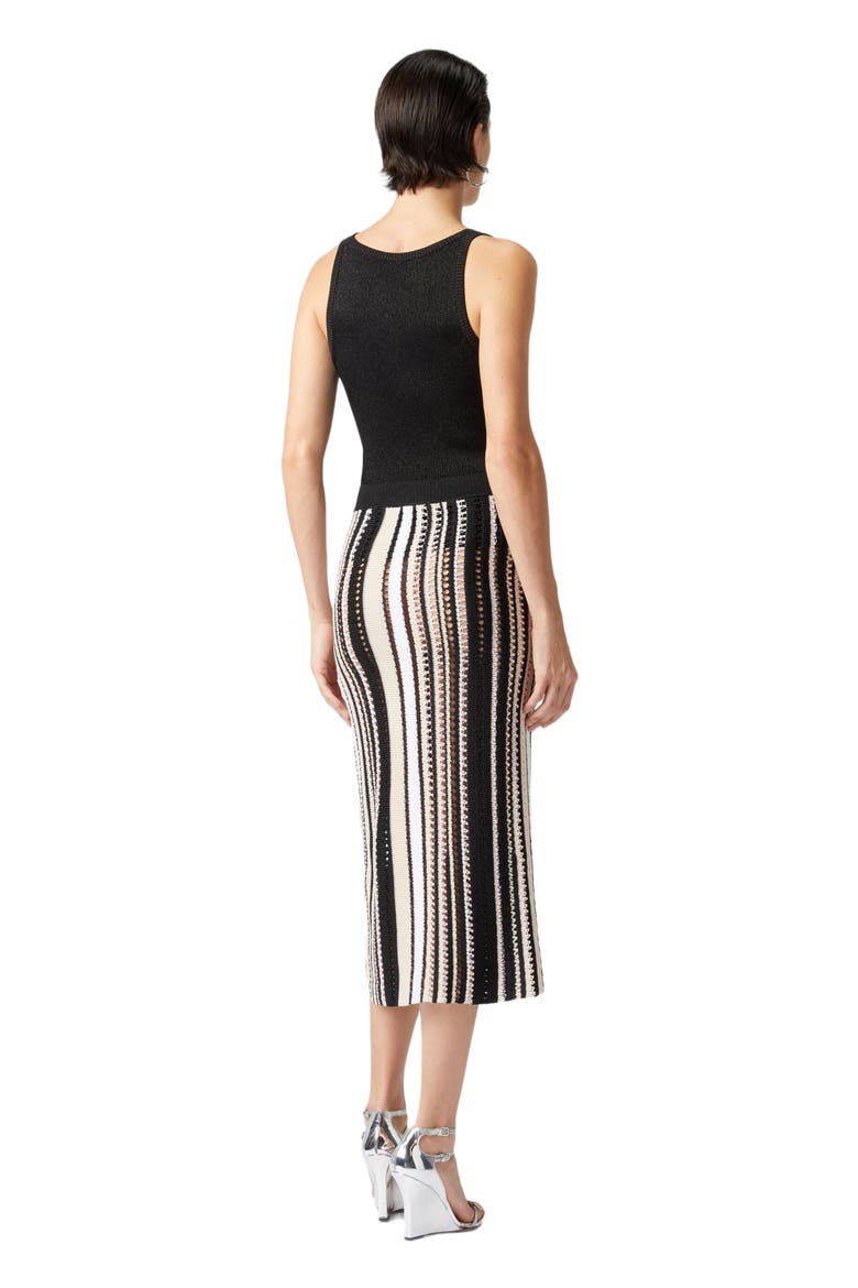 Viscose Lamé Tank Top, Alternate, color, Black