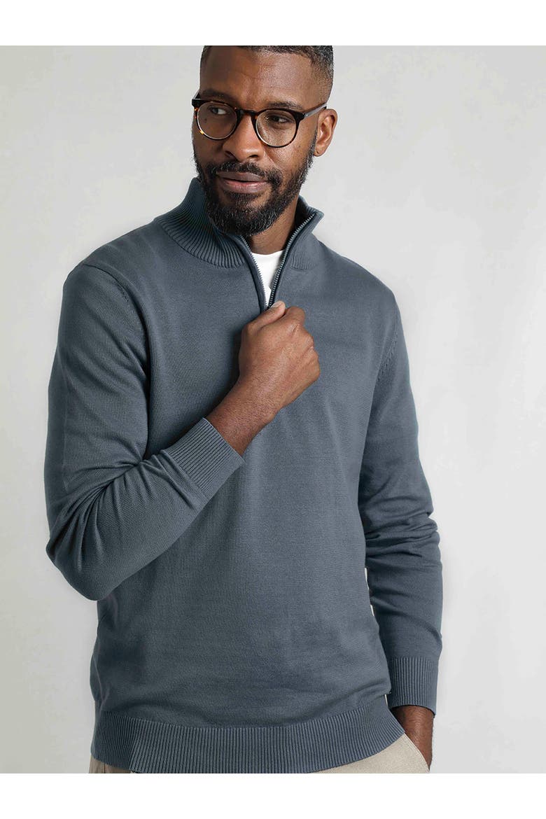 Baxter Fine Knit 1/4 Zip Jumper, Main, color, Blue Mirage