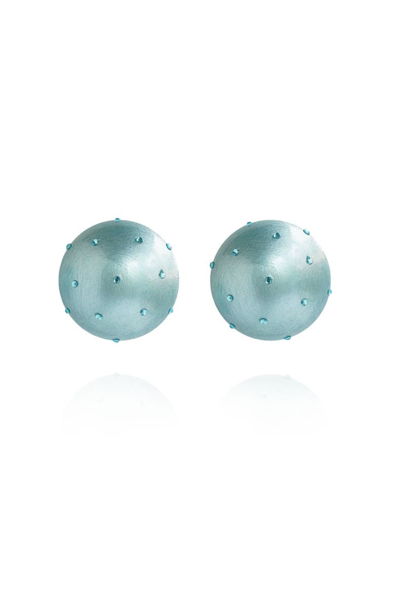 Gaia Crystal Mini Earrings, Main, color, Aqua Blue