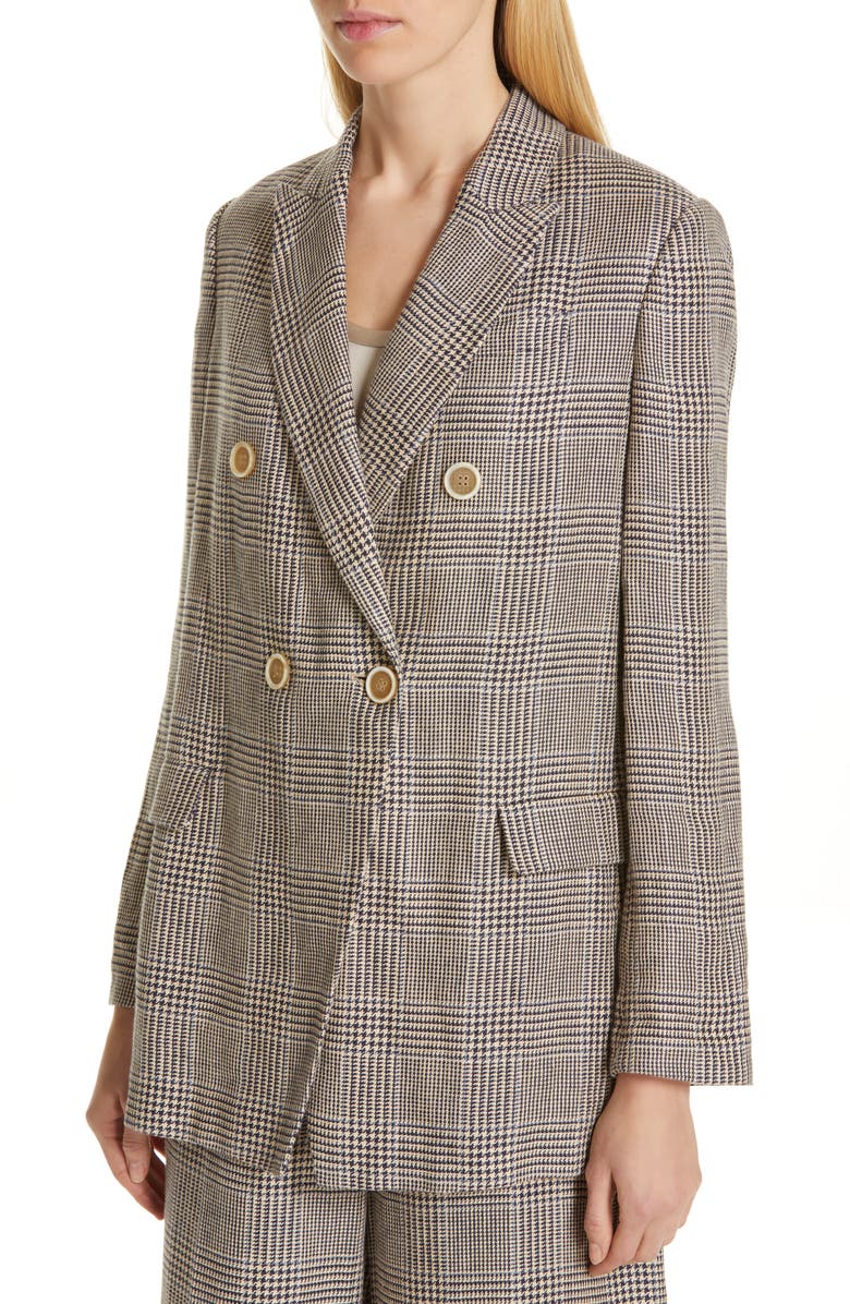 Brunello Cucinelli Prince of Wales Double Breasted Jacket, Alternate, color, 