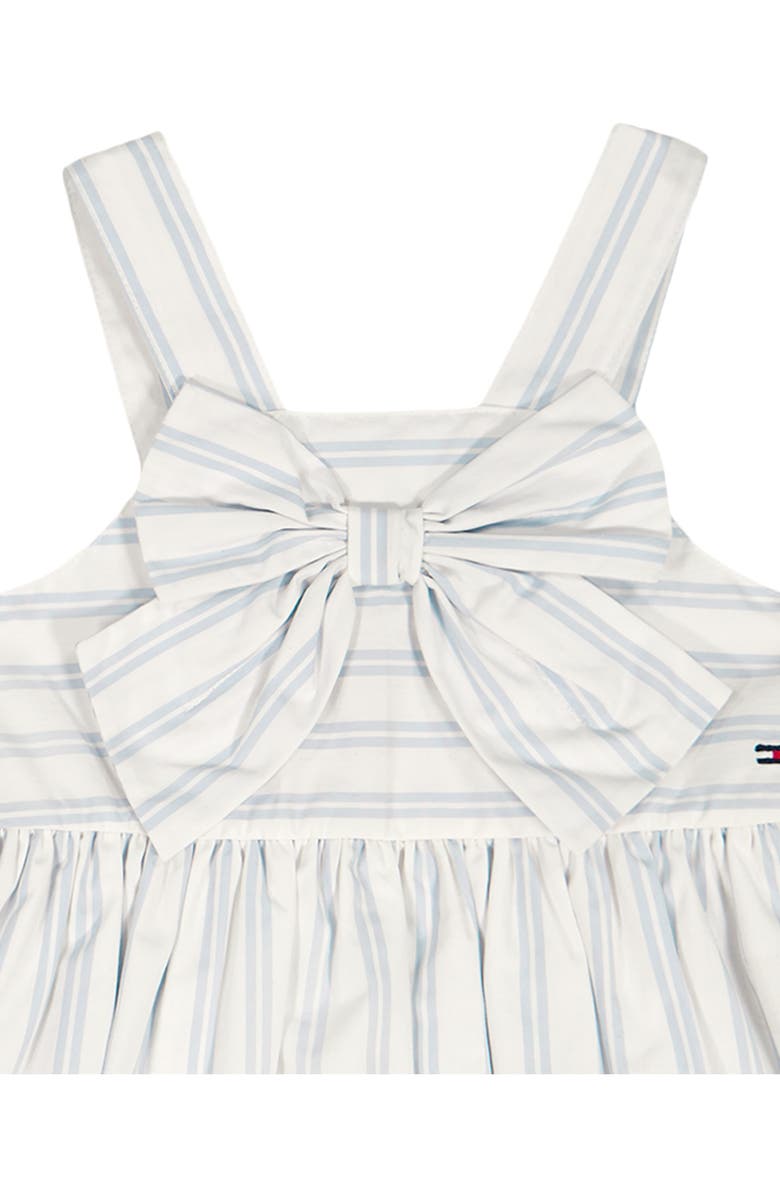 Tommy Hilfiger Stripe Romper & Headband Set, Alternate, color, White Multi
