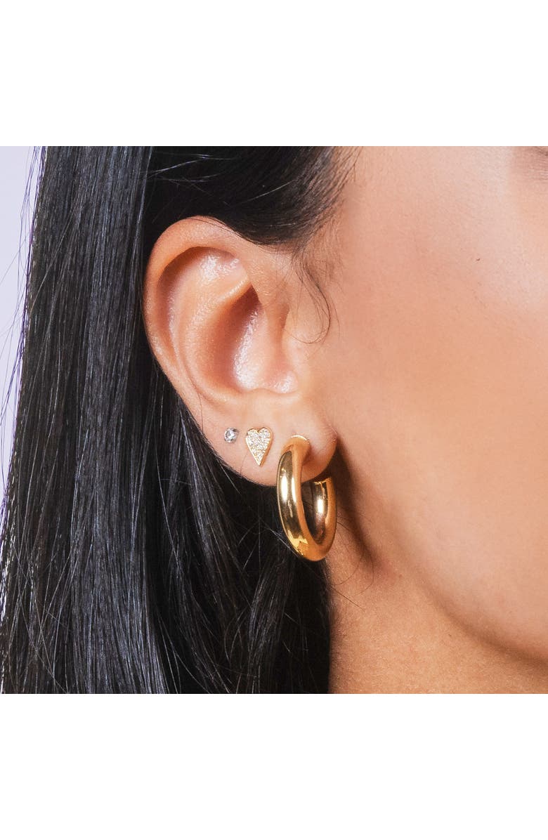 The Lovery Fine Jewelry Gold Tube Hoop Earrings, Alternate, color, Yellow Gold