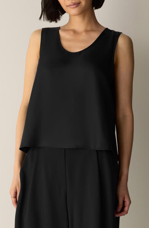 Scoop Neck Silk Tank