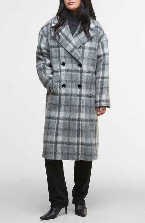 Barbour Fenella Tartan Double Breasted Long Coat In Multi