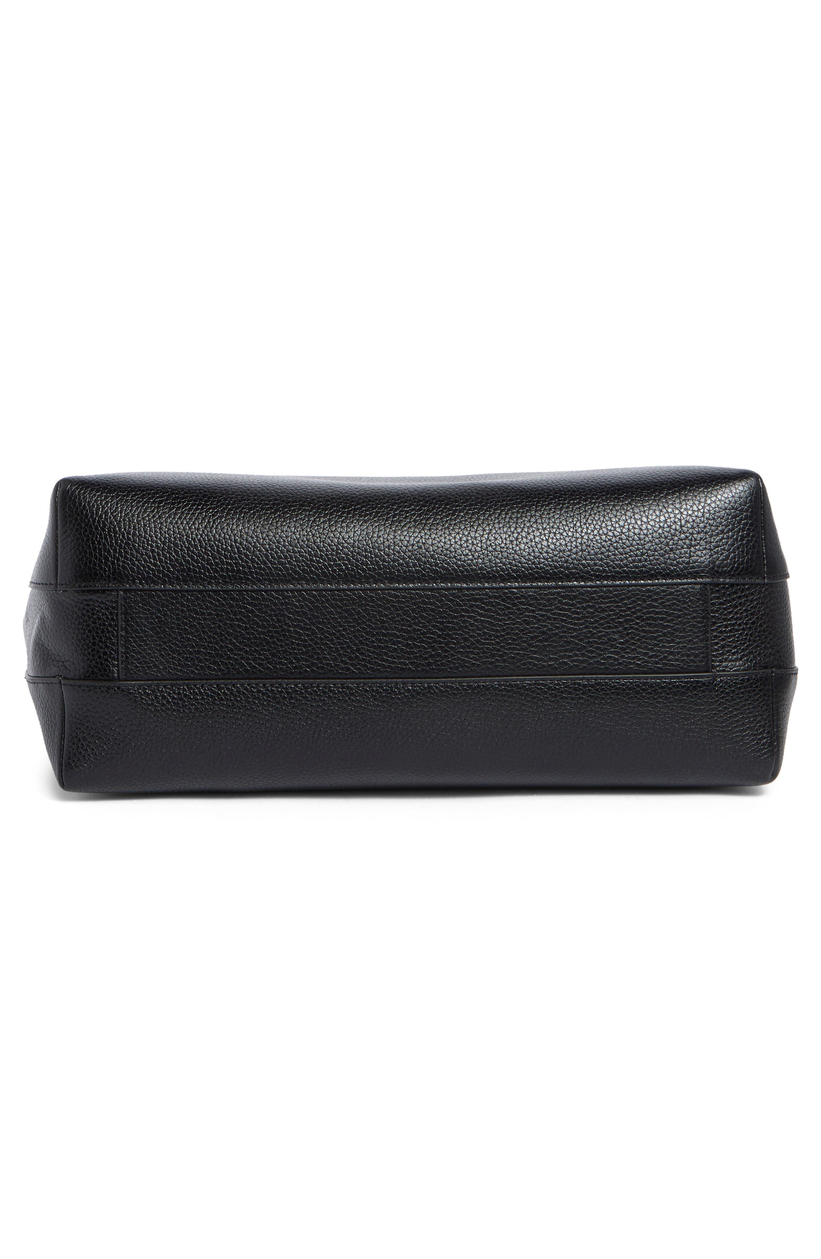 Gea Medium Leather Tote Bag, Alternate, color, NERO