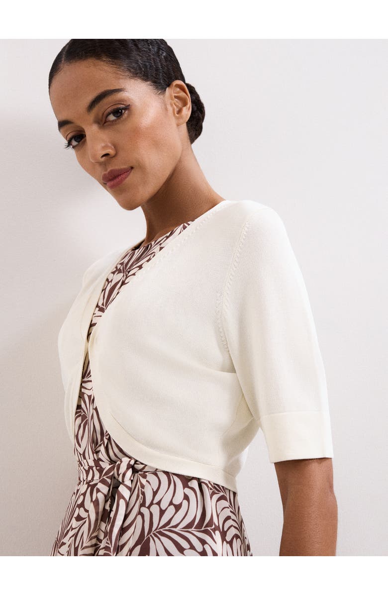 Phase Eight Riah Short Sleeve Bolero Shrug, Alternate, color, Ivory