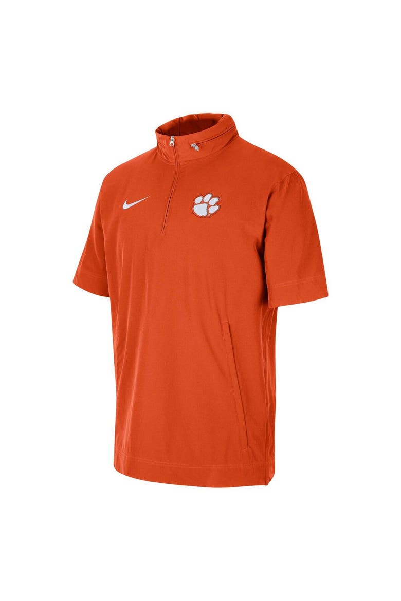 Men's Nike Orange Clemson Tigers Coaches Half-Zip Short Sleeve Jacket, Alternate, color, Orange