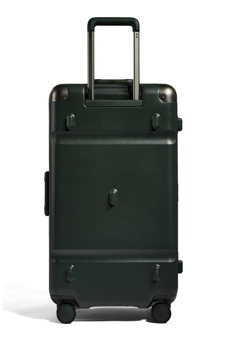 Heritage Stripe Trunk Suitcase, Alternate, color, Dark Forest Green
