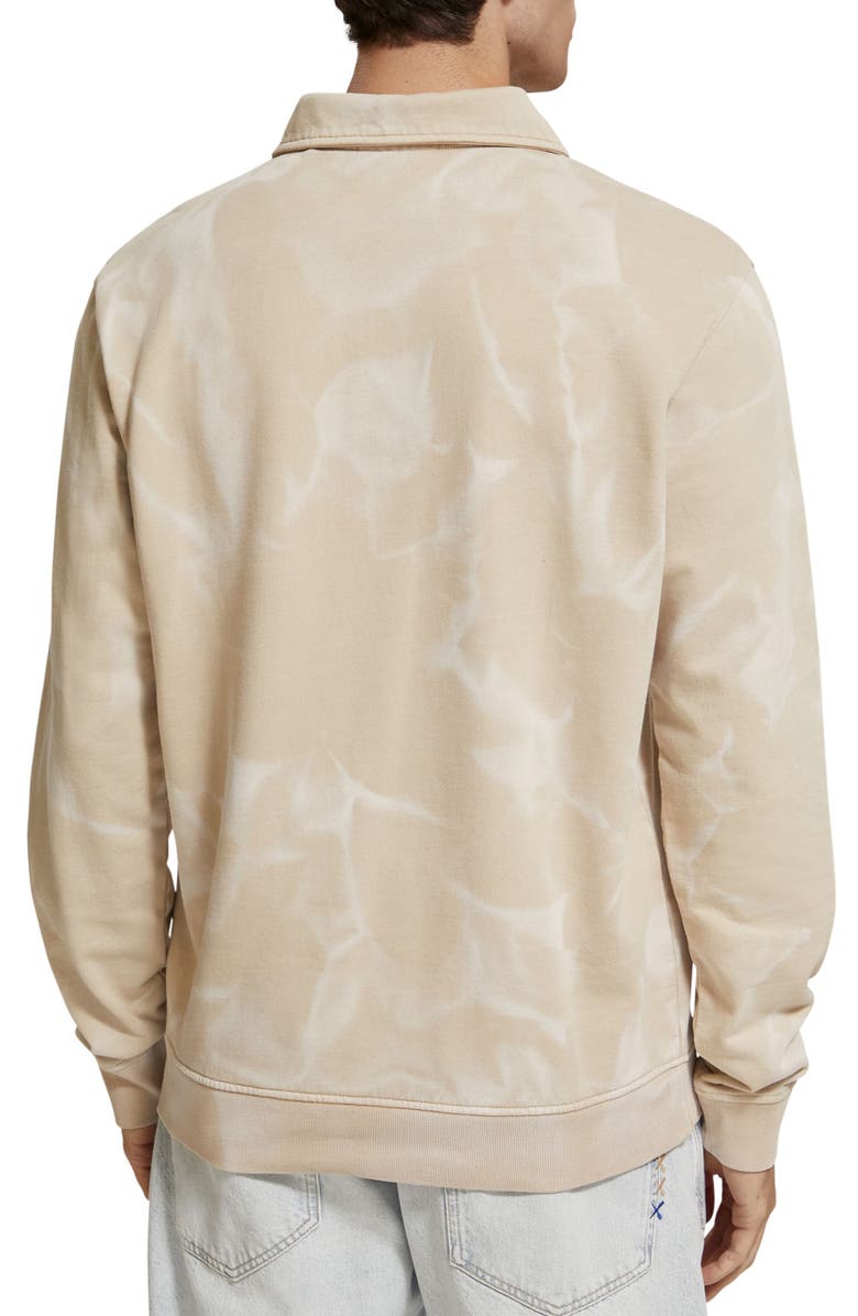 Scotch & Soda Washed Polo Collar Sweatshirt, Alternate, color, Medium Beige