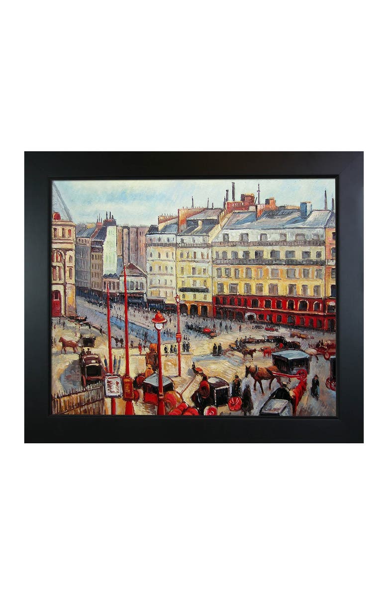 OVERSTOCK ART Place Du Havie, Paris - Framed Oil Reproduction of an Original Painting By Camille Pissarro, Main, color,